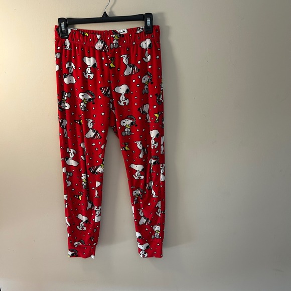 Peanuts Snoopy Pajama Set XS Red White Sleepwear Loungewear Womens - Picture 3 of 6